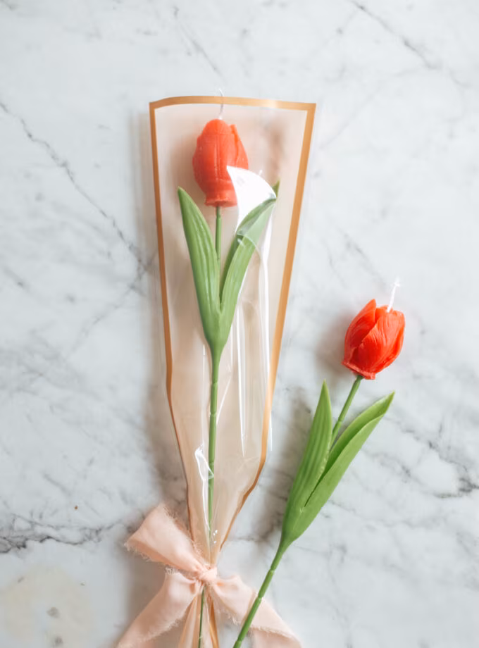 Balmumu Tekli Lale Mum