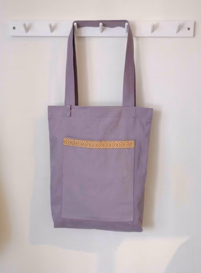 Nakış Şeritli Alışveriş Çantası