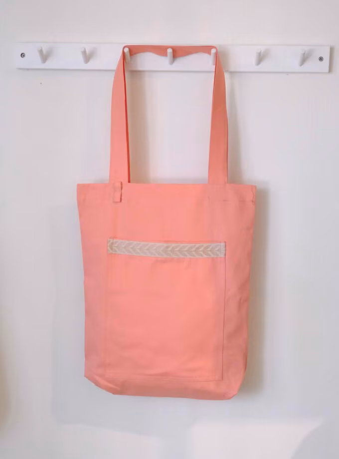 Nakış Şeritli Alışveriş Çantası