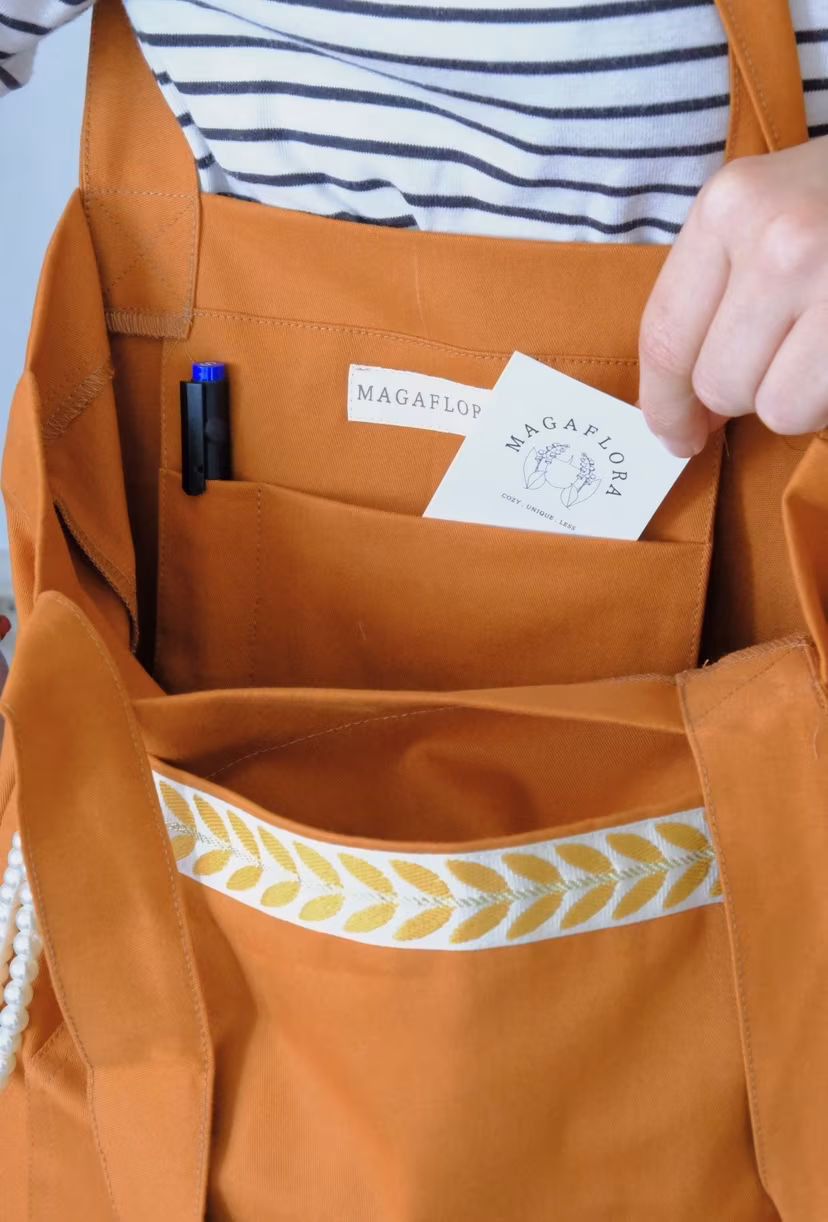 Nakış Şeritli Alışveriş Çantası - Görsel 24