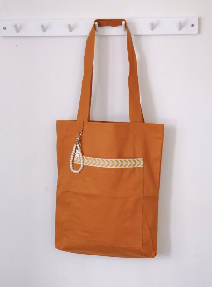 Nakış Şeritli Alışveriş Çantası