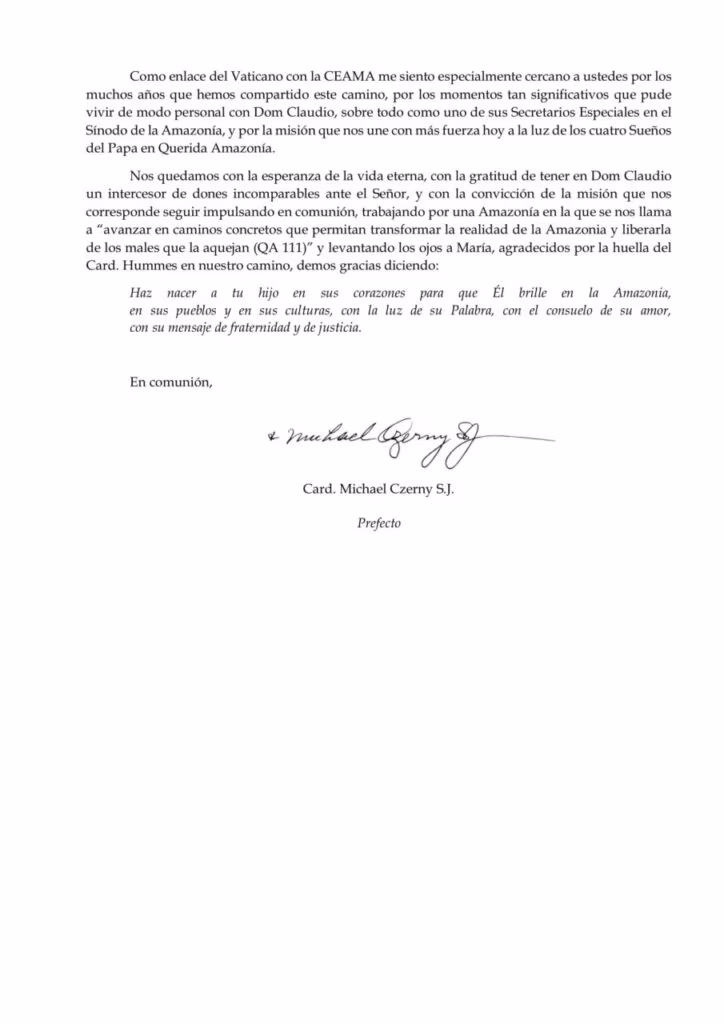 Dioceses, entidades e personalidades manifestam pesar pelo falecimento do Cardeal Cláudio Hummes - Jornal O São Paulo