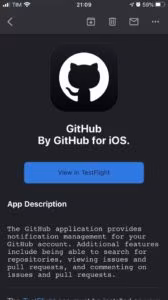 GitHub mobile su iOS