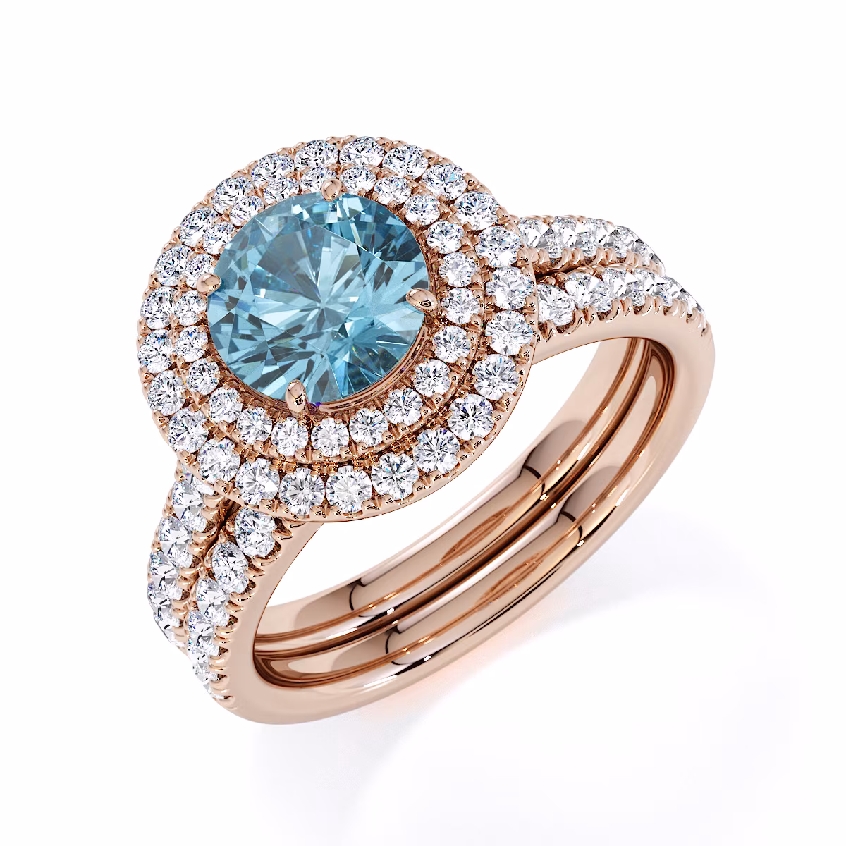 Gold / Platinum Aquamarine and Diamond Engagement Ring RZ3401 Gold / Platinum Aquamarine and Diamond Engagement Ring RZ3401