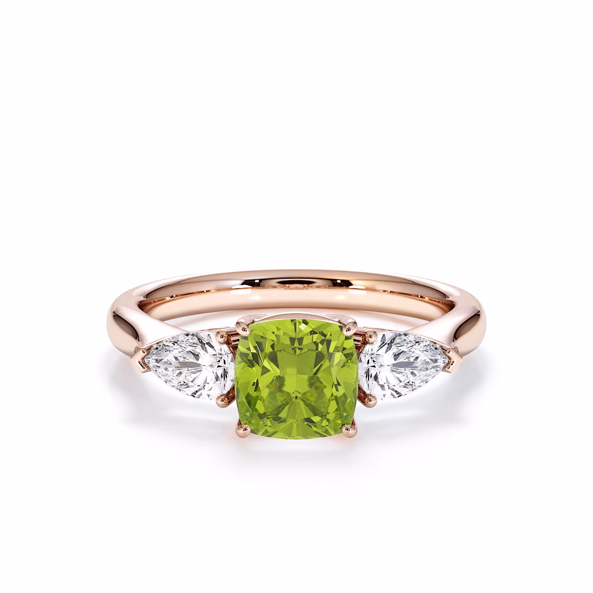 Gold / Platinum Peridot and Diamond Engagement Ring RZ3441 Gold / Platinum Peridot and Diamond Engagement Ring RZ3441