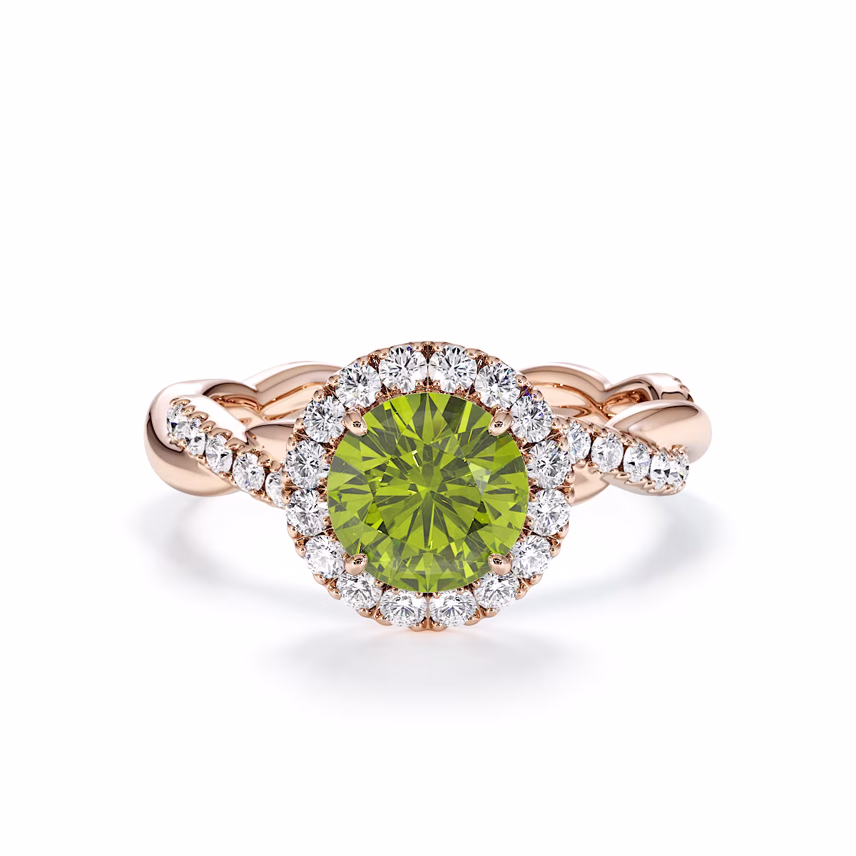 Gold / Platinum Peridot and Diamond Engagement Ring RZ3453 Gold / Platinum Peridot and Diamond Engagement Ring RZ3453
