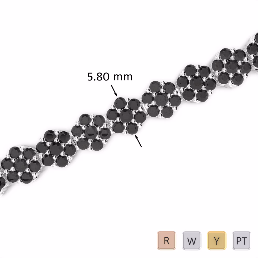 7 Ct Black Diamond Bracelet in Gold/Platinum AGBRL-1028 7 Ct Black Diamond Bracelet in Gold/Platinum AGBRL-1028