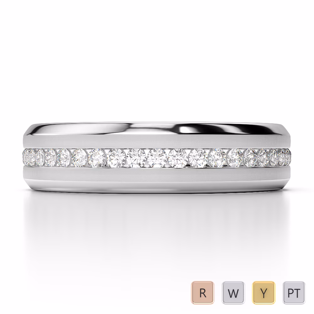 Gold / Platinum Diamond Mens Band AGDR-1327 Gold / Platinum Diamond Mens Band AGDR-1327