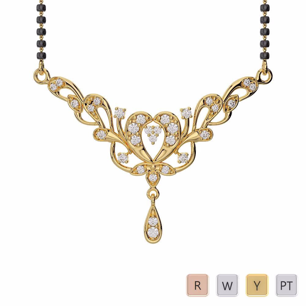 Gold / Platinum Diamond Mangalsutra Necklace IMS-482 Gold / Platinum Diamond Mangalsutra Necklace IMS-482