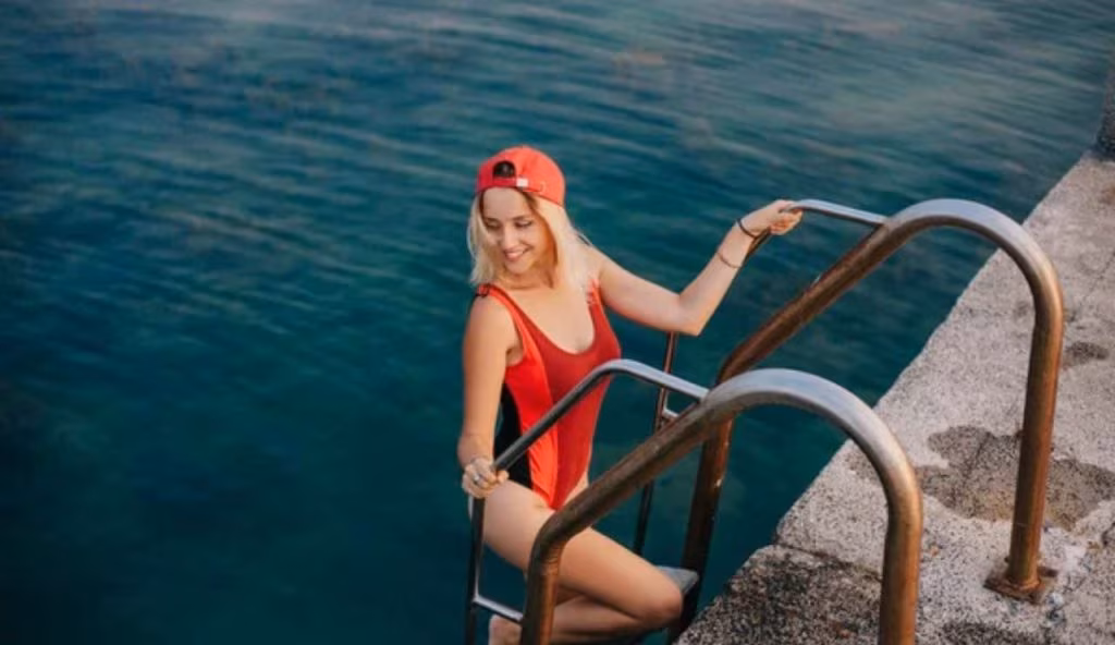 Donna fa il bagno