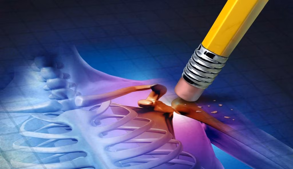 osteoporosi rappresentata dalla cancellazione dell'osso