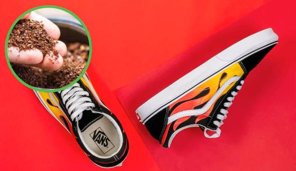 Fondi caffè e scarpe