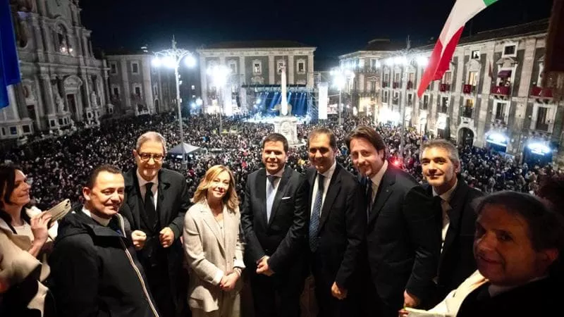Giorgia Meloni a Catania