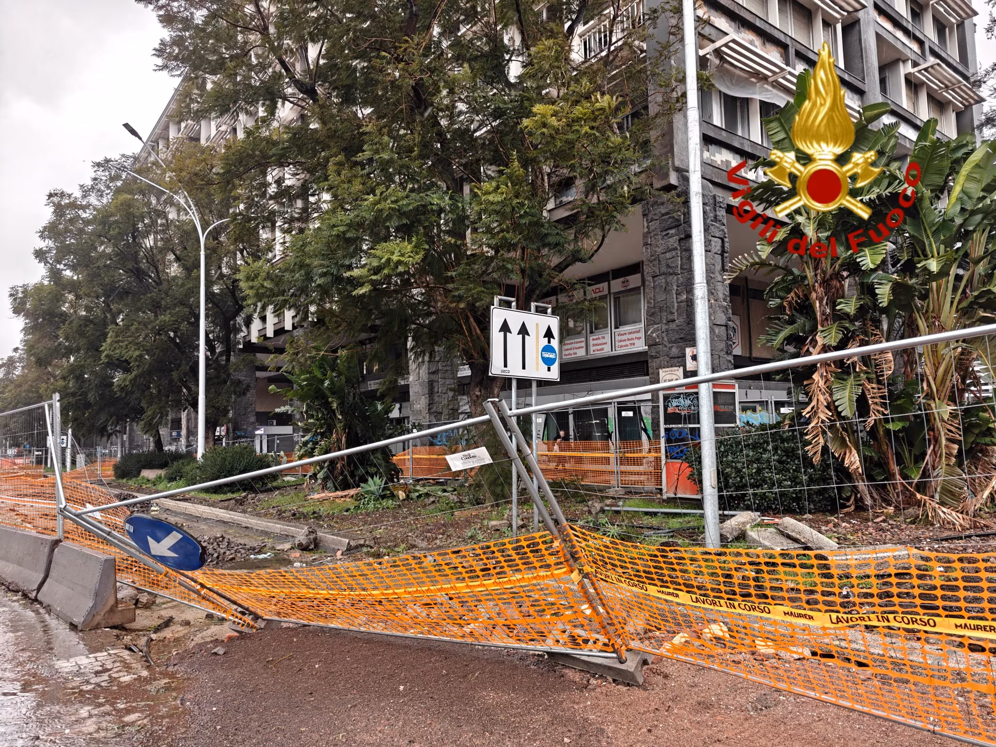 cantiere per l'ammodernamento di corso Sicilia