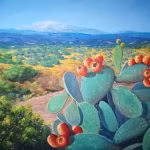 Paesaggio siciliano, acrilico su tela cm 100x70