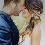 Coppia di sposi-pastello su carta pastelmat