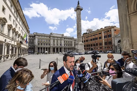MATTEO SALVINI A PALAZZO CHIGI PER L'INCONTRO CON MARIO DRAGHI