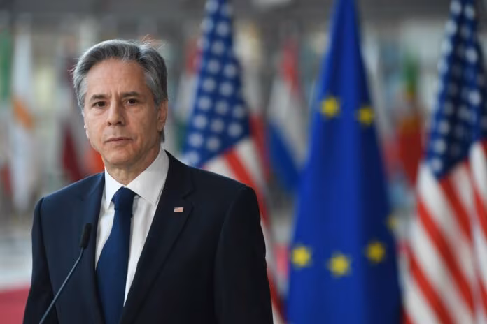 Belgium, Brussels: Antony Blinken, Secretary of State, United States and Josep Borrell Fontelles, High Representative of the EU for Foreign Affairs and Security Policy