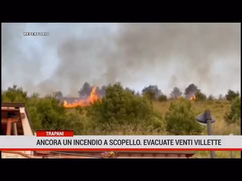 Trapani. Ancora un incendio a Scopello