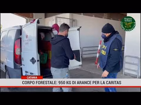 Catania Corpo Forestale: 950 kg di arance per la Caritas