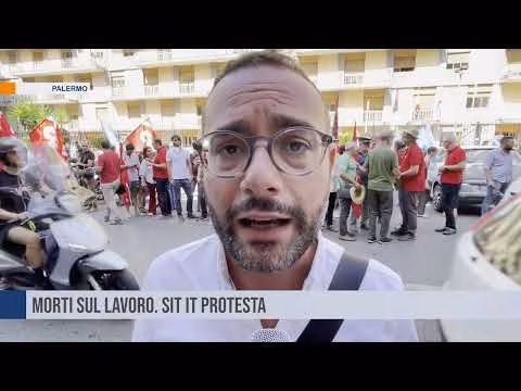 Palermo. Sit-in di protesta per denunciare l'alto numero di incidenti sul lavoro.