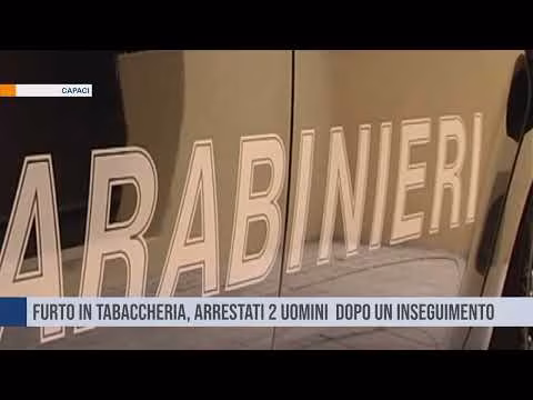 Capaci, scassinano una tabaccheria, arrestati 2 uomini dopo un inseguimento