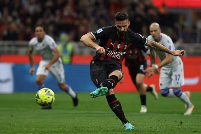 Il Milan travolge la Sampdoria 5-1, tripletta per Giroud