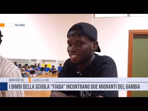 I bimbi della scuola palermitana Fiaba incontrano due migranti del Gambia