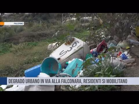 Degrado urbano in via alla Falconara a Palermo, i residenti si mobilitano