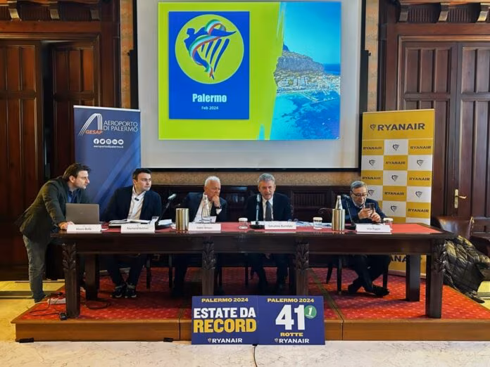 Aeroporto Palermo, Ryanair e Gesap presentano 41 rotte per l’estate