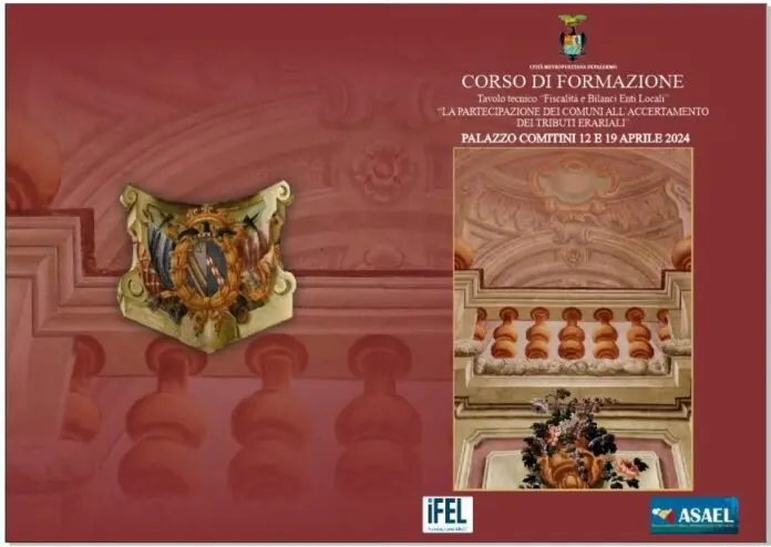 Tributi erariali, al via Corso di formazione per i comuni di Palermo e provincia