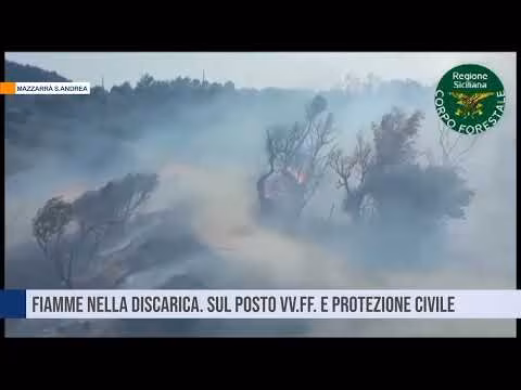 Mazzarrà Sant’Andrea. Fiamme nella discarica