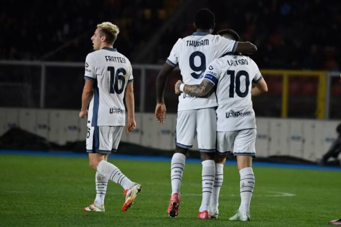 L’Inter fa poker a Lecce, continua la rincorsa al Napoli