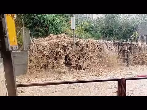 Stazione di Santo Stefano di Camastra allagata