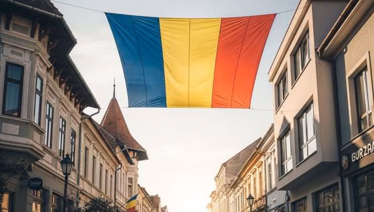 bandiera della Romania nel paesino - foto (C) MediaoneOnline.it