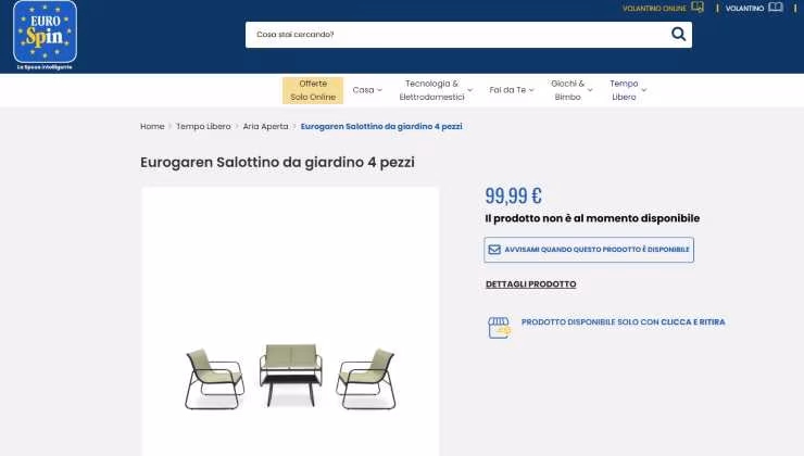 salottino eurospin (screenshot eurospin) - mediaoneonline.it