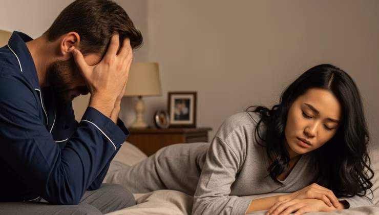 uomo preoccupato a letto - foto (C) MediaoneOnline.it