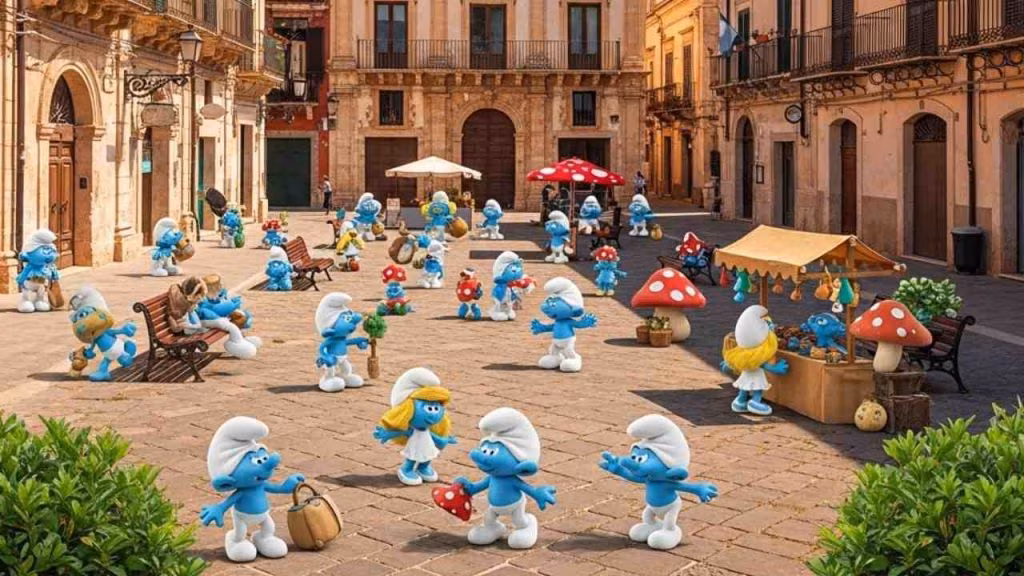 La città siciliana dei puffi - foto ia Mediaoneonline.it