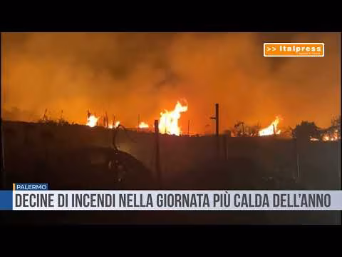 Decine di incendi in Sicilia nella giornata più calda dell’anno