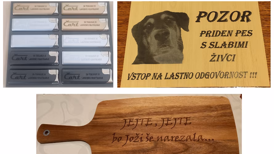 3D tiskanje in Lasersko graviranje Čart