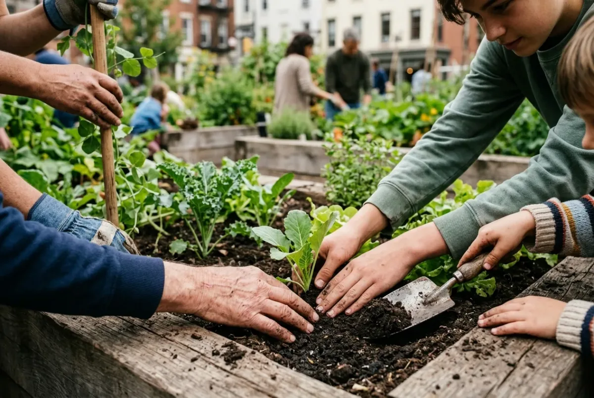 Betonski bloki in zelene grede