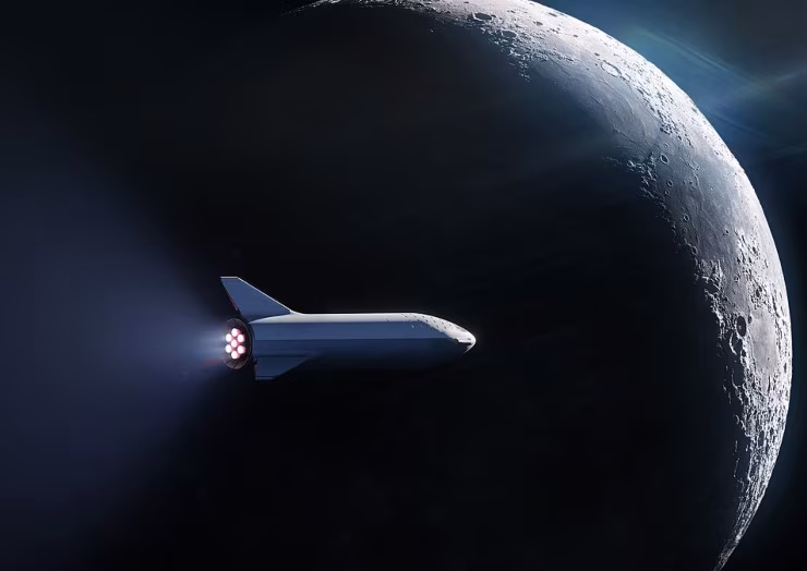 Illustrazione artistica dello Starship (Wikimedia Commons Space Exploration Technologies Corp. - SpaceX Flickr FOTO) - systemscue.it