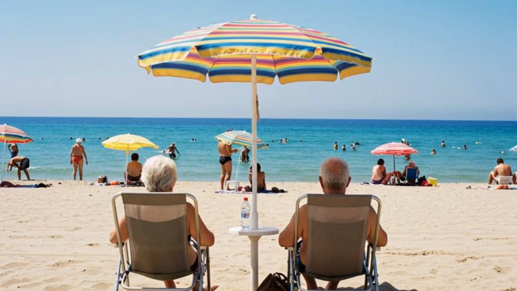 Al mare sotto ombrellone anziani - teleone.it