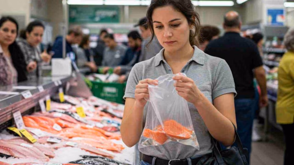 Acquisto al supermercato di pesce - foto (C) Teleone.it