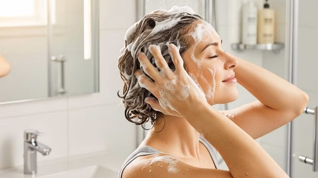 shampo donna in bagno - foto teleone.it